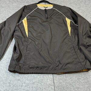Holloway Windbreaker Jacket Men's XL Black Pockets Raglan Sleeve Quarter Zip